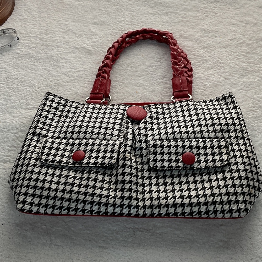 Stylish Black and White Houndstooth Women's Bag